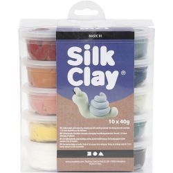 Silk Clay®, pastelkleuren, 10x40 gr/ 1 doos
