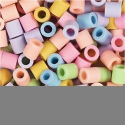 BioBeads van NABBI, afm 5x5 mm, gatgrootte 2,5 mm, medium, pastel groen, 1000 stuk/ 1 doos