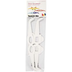 Brillen, H: 4,5-10 cm, L: 32 cm, 230 gr, wit, 16 stuk/ 1 doos