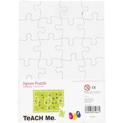Puzzel, afm 15x21 cm, wit, 24 delen, 16 stuk/ 1 doos