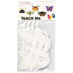 Insectenmaskers, H: 14-17 cm, B: 19,5-23 cm, 230 gr, wit, 16 stuk/ 1 doos