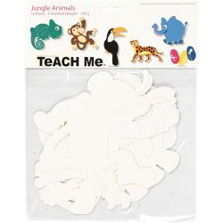 Jungledieren, H: 14-25 cm, B: 12-23 cm, 230 gr, wit, 16 stuk/ 1 doos