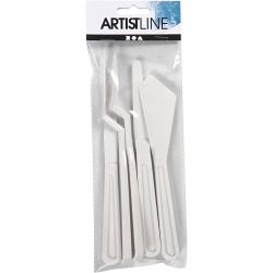 Paletmessen, L: 17-20 cm, B: 13-33 mm, wit, 5 stuk/ 1 doos