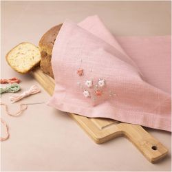 Mini Hobbyset Borduurwerk, Textiel servet, dusty rose, 1 doos
