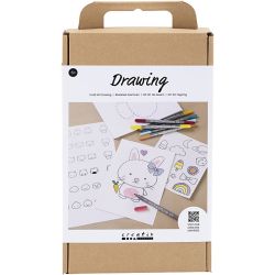 Hobbyset Tekenen, Gemengde figuren, pastelkleuren, 1 doos