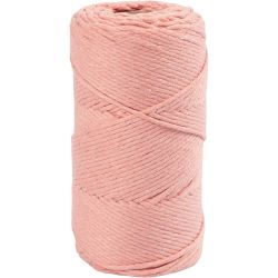 Macramé Koord, L: 198 M, d 2 mm, roze, 330 gr/ 1 rol