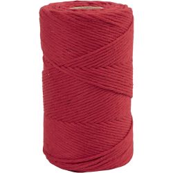 Macramé Koord, L: 198 M, d 2 mm, rood, 330 gr/ 1 rol