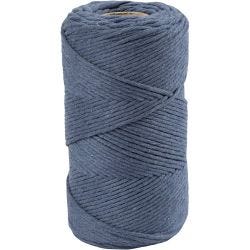 Macramé Koord, L: 198 M, d 2 mm, blauw, 330 gr/ 1 rol