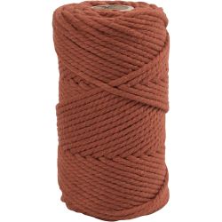Macramé koord, L: 55 M, d 4 mm, burnt orange, 330 gr/ 1 rol