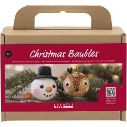 Mini Hobbyset Kerstballen, Rendier en sneeuwpop, 1 doos
