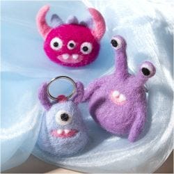 Mini Hobbyset Naaldvilten, Monster, diverse kleuren, 1 doos