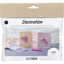 Mini Hobbyset Decoratie, Taartjes, pastel roze, pastel paars, pastel geel, 1 doos
