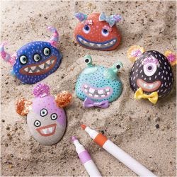 Hobbyset Steendecoratie, Monster, diverse kleuren, 1 doos