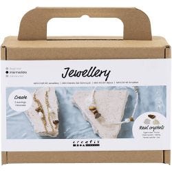 Mini Hobbyset Sieraden, Kristal halsketting en oorbellen, 1 doos
