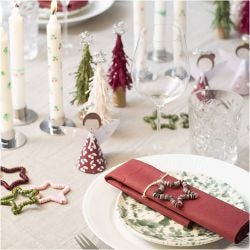 Hobbyset Tafeldecoratie, Engelen, kerstbomen, sterren, diverse kleuren, 1 doos
