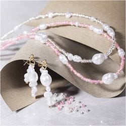 Mini Hobbyset Sieraden, Halskettingen en oorbellen, glans, 1 doos