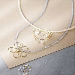 Mini Hobbyset Sieraden, Halsketting met hanger met metaaldraad, verguld, 1 doos