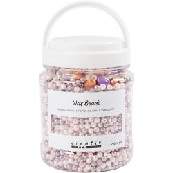 Waskralen, gatgrootte 1,3-2,5 mm, pastel orange, lichtroze, lichtpaars, parelmoer, 425 gr, 700 ml/ 1 Doosje
