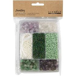 Creatieve Box Sieraden, Kristallen, afm 2,6-10 mm, gatgrootte 0,8-1,2 mm, diverse kleuren, 1 doos
