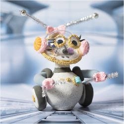 Mini Hobbyset Boetseren, robot, grijs, roze, 1 doos