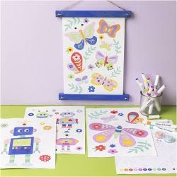 Hobbyset Kleuren, Vlinder en robot, vrolijke kleuren, 1 doos