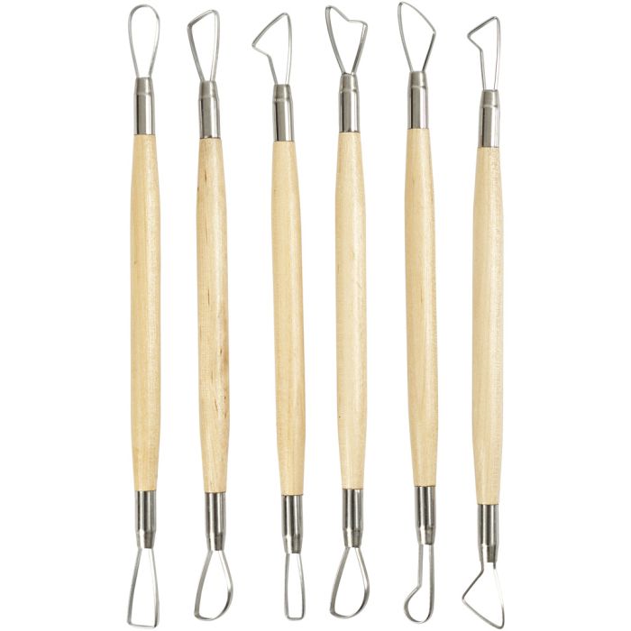 Kleilusgereedschappen, scherpe kanten, L: 20 cm, 6 stuk/ 1 doos