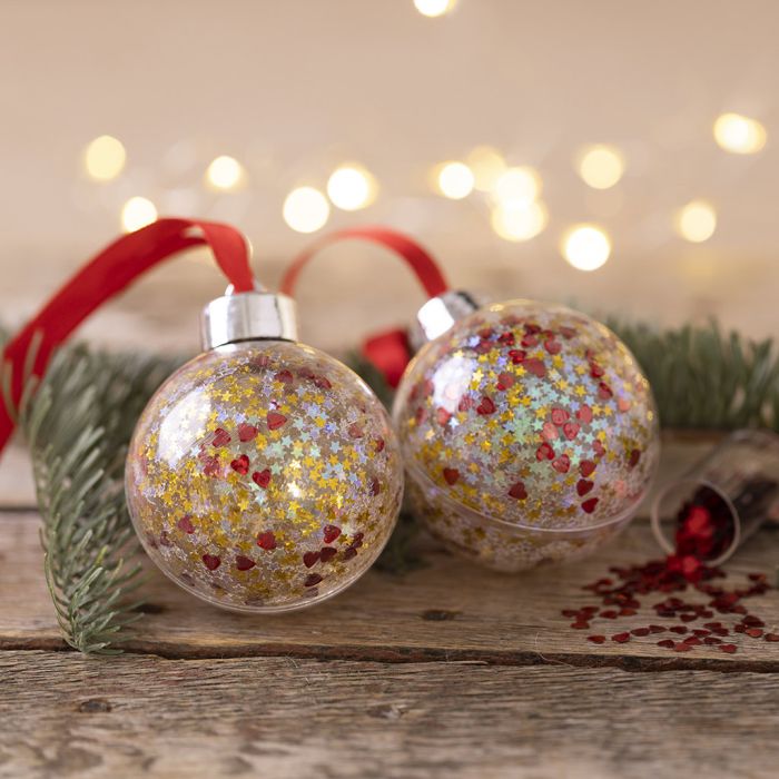 Kerstballen met pailletten