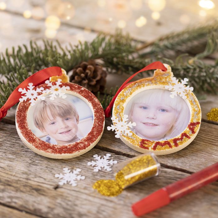 Gepersonaliseerde kerstdecoraties met foto's