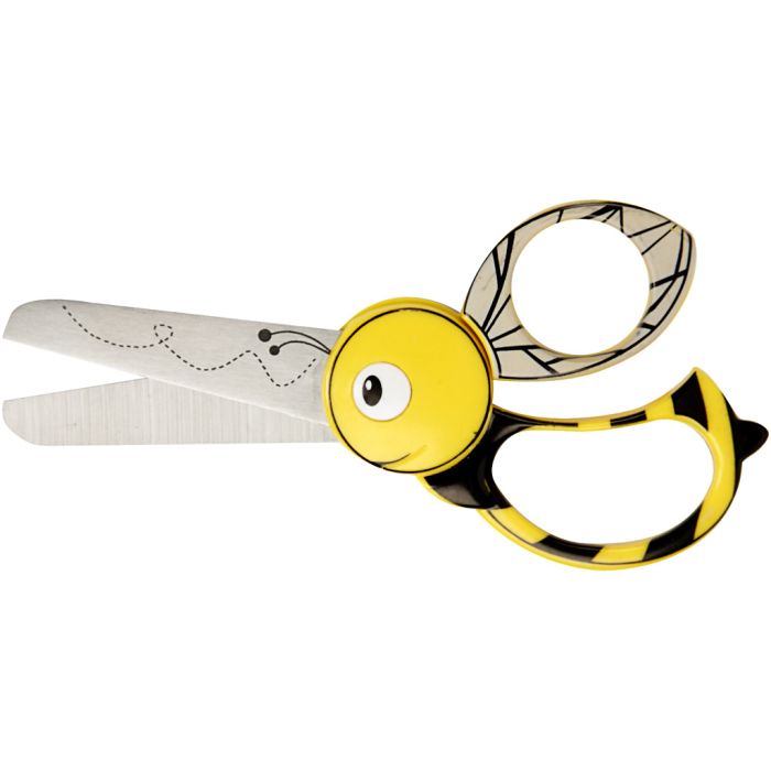 Fiskars Kinderschaar met Dierenmotief, Bij, L: 13 cm, 1 stuk