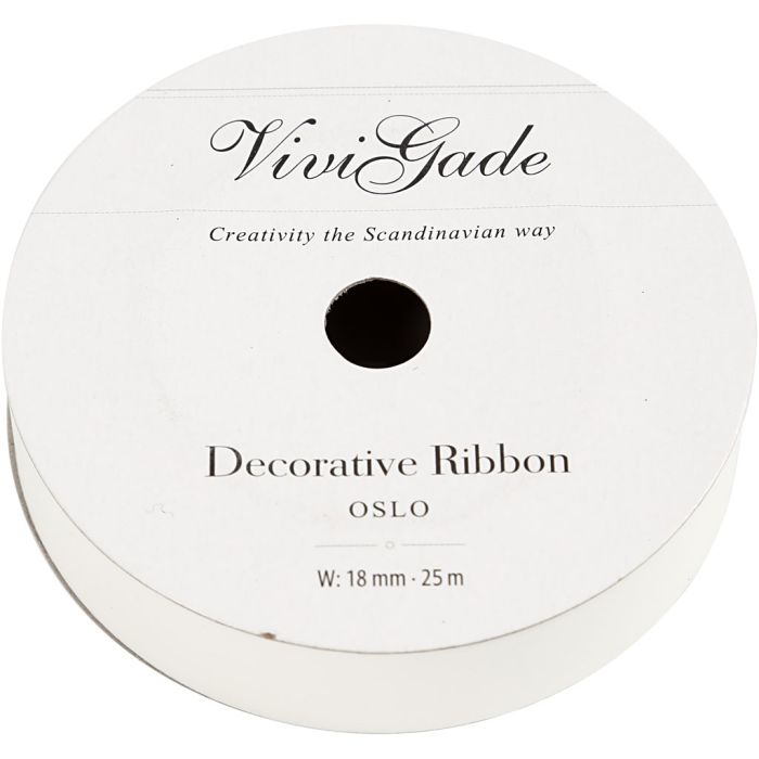 Cadeaulint, B: 18 mm, matt, wit, 25 m/ 1 rol