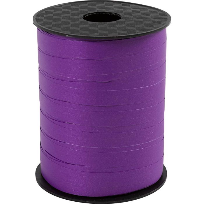 Cadeaulint, B: 10 mm, matt, paars, 250 m/ 1 rol