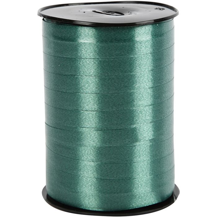 Cadeaulint, B: 10 mm, glossy, groen, 250 m/ 1 rol