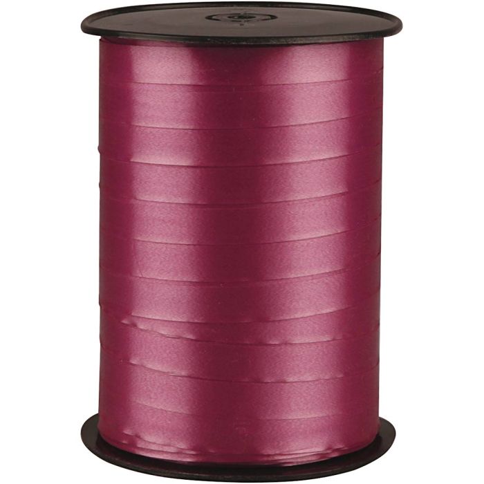 Cadeaulint, B: 10 mm, glossy, robijnrood, 250 m/ 1 rol