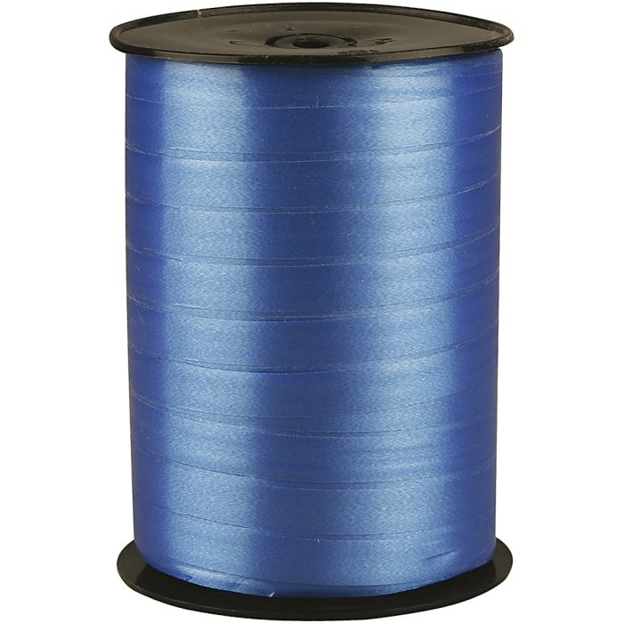 Cadeaulint, B: 10 mm, glossy, blauw, 250 m/ 1 rol