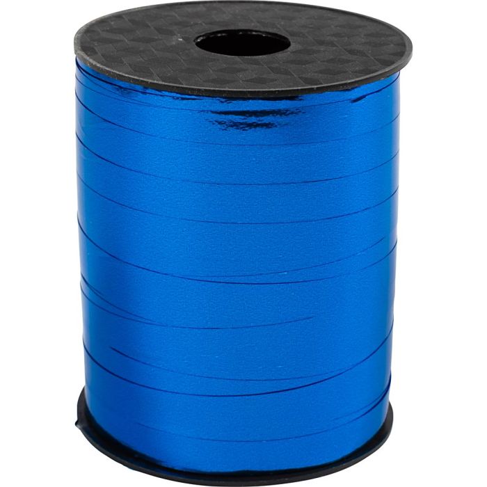 Cadeaulint, B: 10 mm, glossy,metallic, blauw, 250 m/ 1 rol