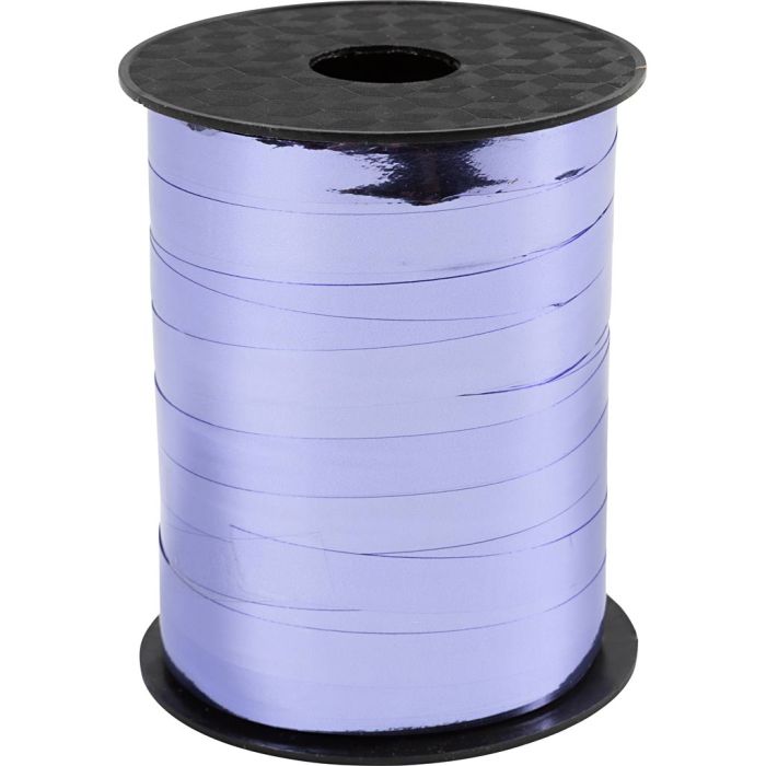 Cadeaulint, B: 10 mm, glossy,metallic, lavendel, 250 m/ 1 rol