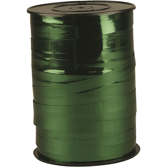 Cadeaulint, B: 10 mm, glossy,metallic, groen, 250 m/ 1 rol