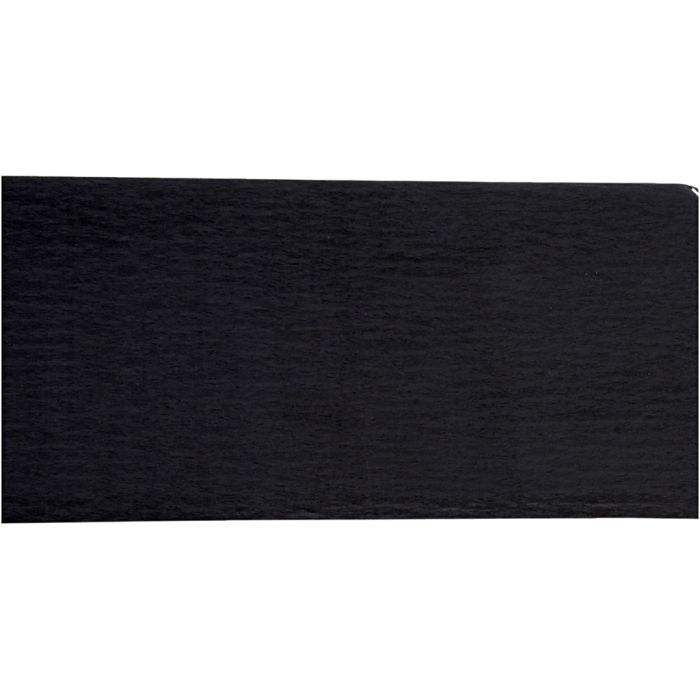 Crepepapier, vel 50x250 cm, 22 gr, zwart, 10 vouw/ 1 doos