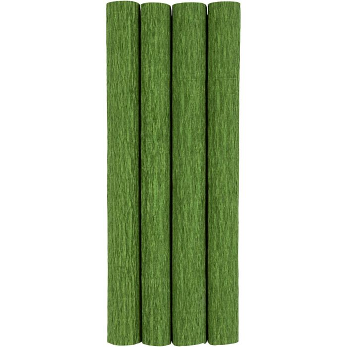 Crêpepapier, vel 25x60 cm, Crêpe-verhouding: 180%, 105 gr, lime groen, 4 vel/ 1 doos