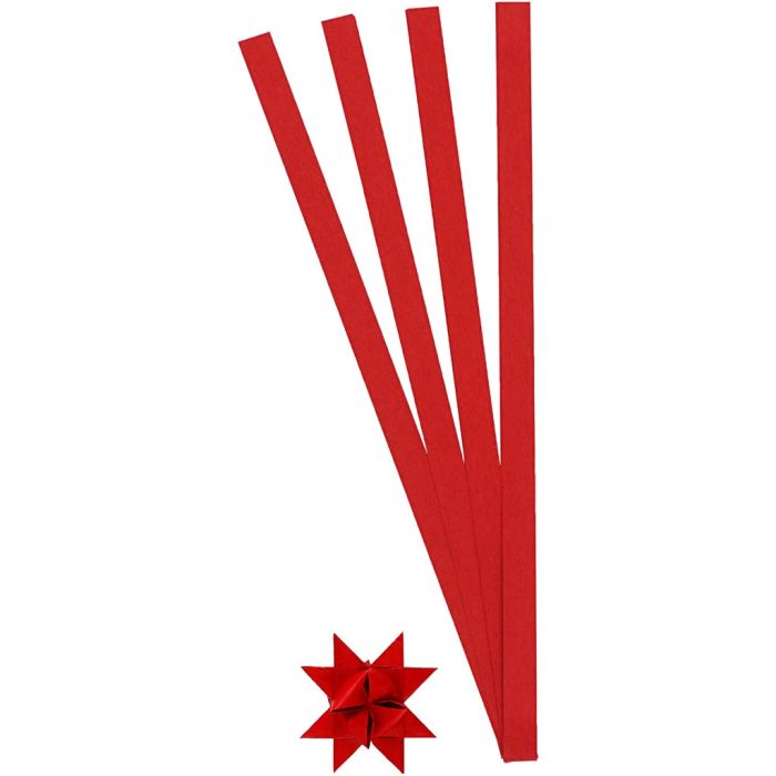 Vlechtstroken, L: 45 cm, B: 10 mm, d 4,5 cm, rood, 100 stroken/ 1 doos