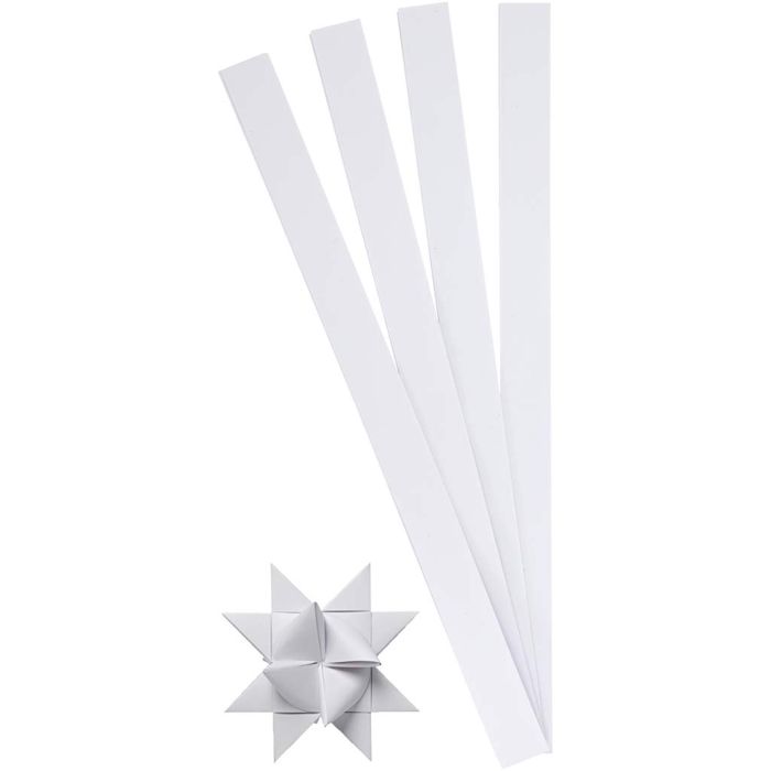 Vlechtstroken, L: 45 cm, d 6,5 cm, B: 15 mm, wit, 100 stroken/ 1 doos