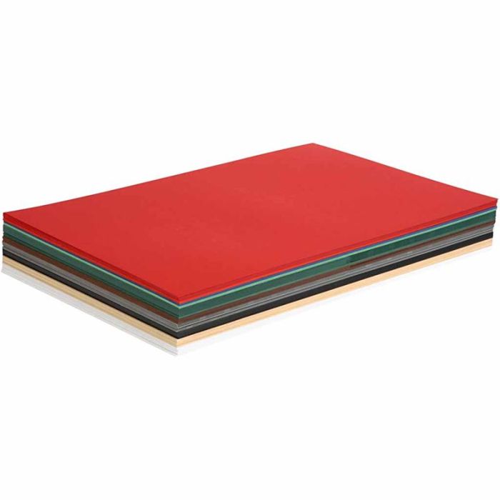 Karton voor Kerstmis, A3, vel 297x420 mm, 180 gr, diverse kleuren, 300 div vellen/ 1 doos