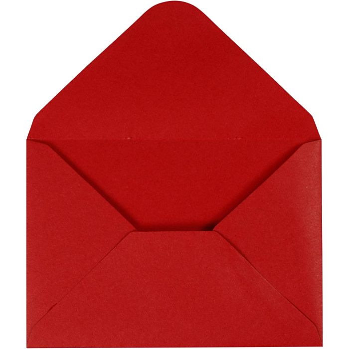 Enveloppen, afmeting envelop 11,5x16 cm, 110, rood, 10 stuk/ 1 doos