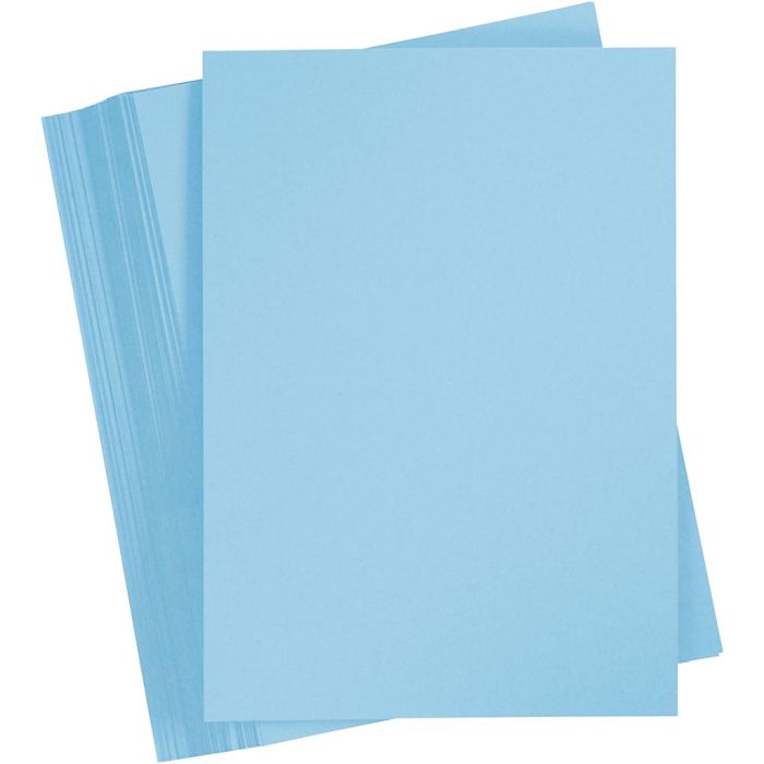 Karton, A4, vel 210x297 mm, 180 gr, lichtblauw, 100 vel/ 1 doos