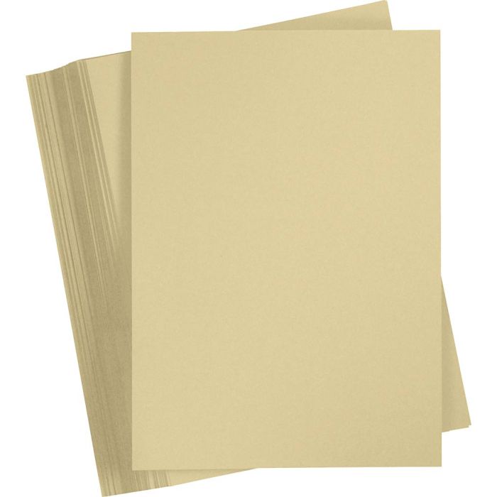 Karton, A4, vel 210x297 mm, 180 gr, beige, 100 vel/ 1 doos