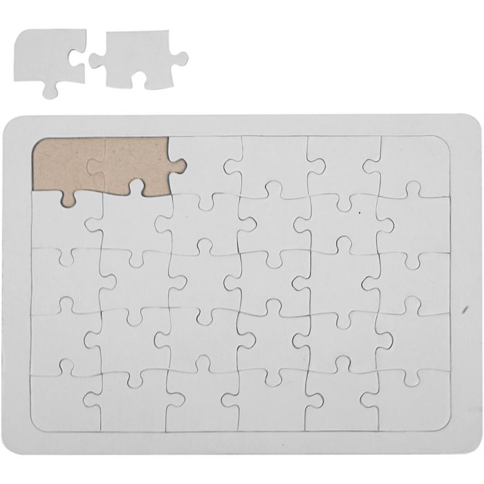 Puzzel, afm 15x21 cm, wit, 1 stuk