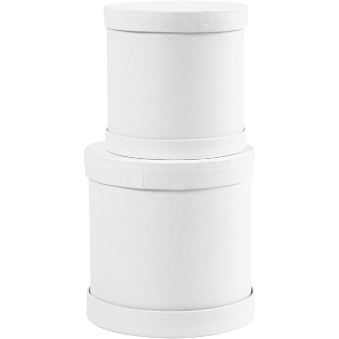 Trommel dozen set, afm 11x11 + 13x13 cm, wit, 1 set