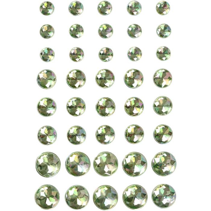 Strasstenen, afm 6+8+10 mm, groen, 40 stuk/ 1 doos