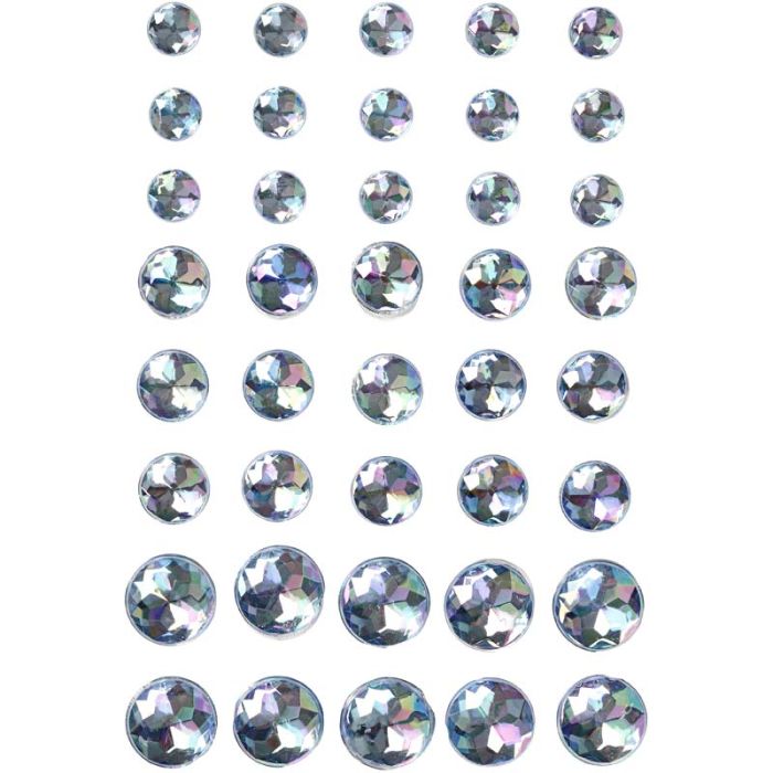 Strasstenen, afm 6+8+10 mm, blauw, 40 stuk/ 1 doos
