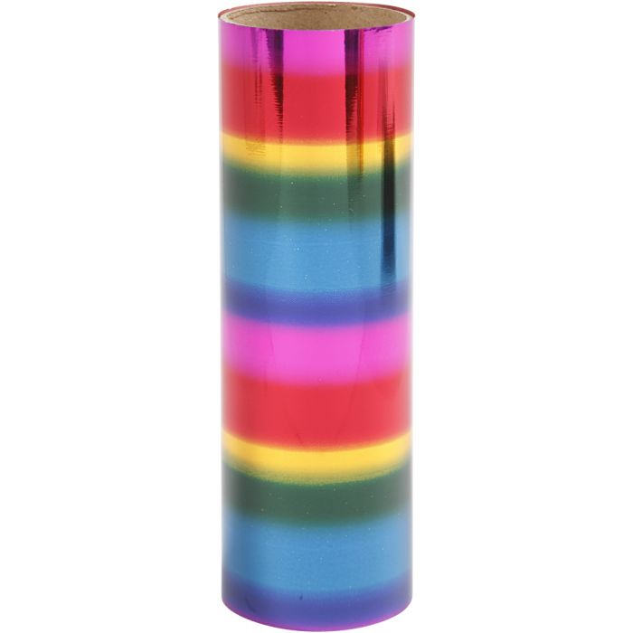 Deco folie, B: 15,5 cm, dikte 0,02 mm, regenboogkleuren, 50 cm/ 1 rol